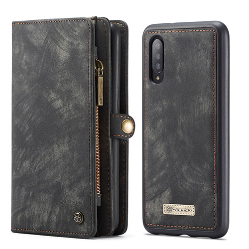 Leather Case Stands Flip Cover Holder C03S for Samsung Galaxy A70 Black