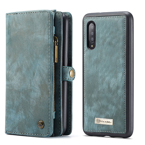 Leather Case Stands Flip Cover Holder C03S for Samsung Galaxy A70S Blue