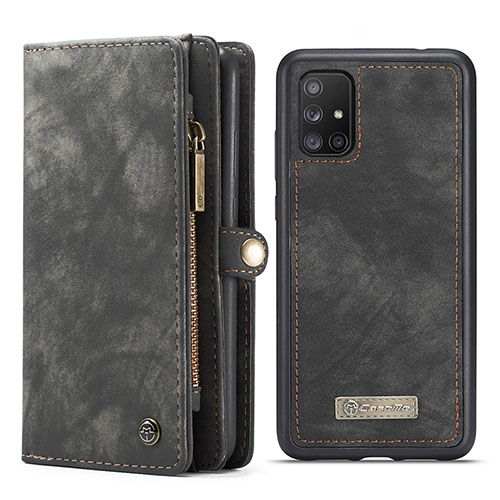 Leather Case Stands Flip Cover Holder C03S for Samsung Galaxy M40S Black