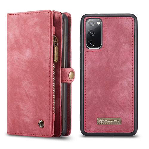 Leather Case Stands Flip Cover Holder C03S for Samsung Galaxy S20 FE 4G Red