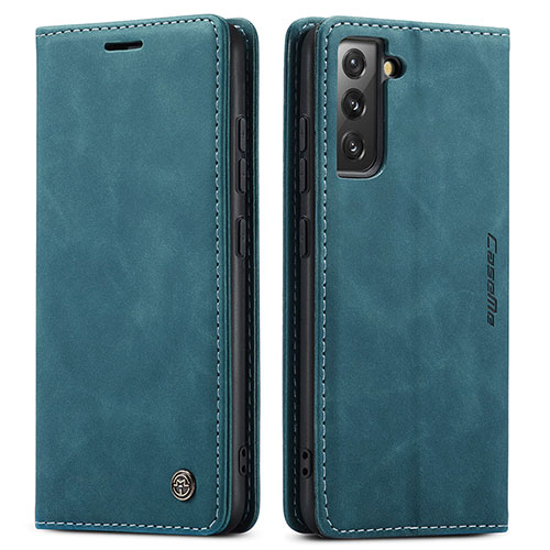 Leather Case Stands Flip Cover Holder C03S for Samsung Galaxy S22 Plus 5G Blue