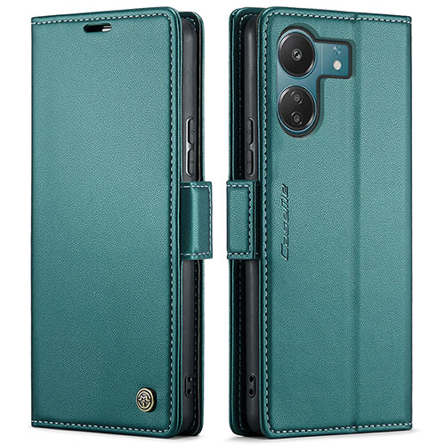 Leather Case Stands Flip Cover Holder C03S for Xiaomi Poco C65 Green