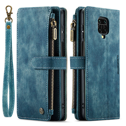 Leather Case Stands Flip Cover Holder C03S for Xiaomi Poco M2 Pro Blue