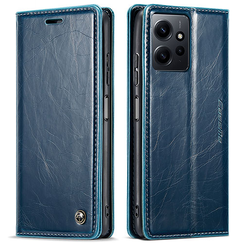 Leather Case Stands Flip Cover Holder C03S for Xiaomi Redmi Note 12 4G Blue