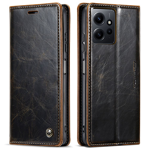 Leather Case Stands Flip Cover Holder C03S for Xiaomi Redmi Note 12 4G Brown