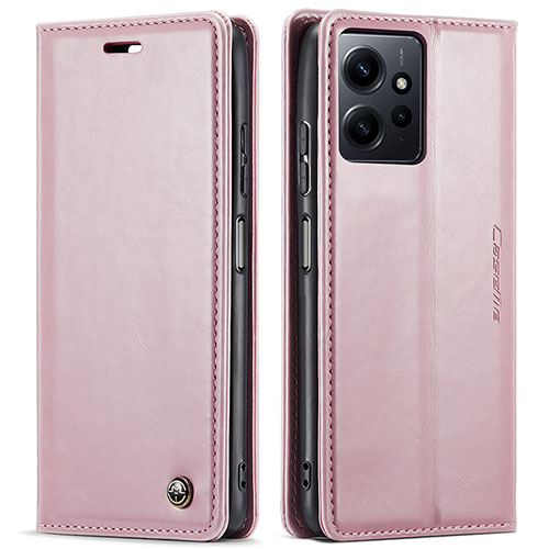 Leather Case Stands Flip Cover Holder C03S for Xiaomi Redmi Note 12 4G Pink