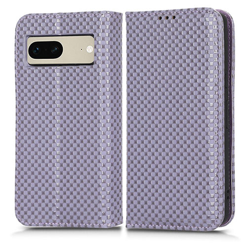 Leather Case Stands Flip Cover Holder C03X for Google Pixel 7 5G Purple