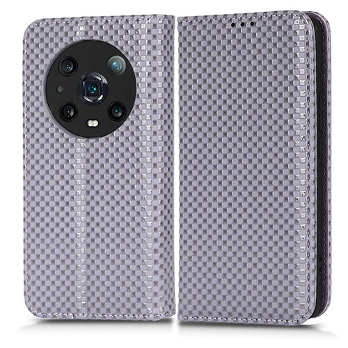 Leather Case Stands Flip Cover Holder C03X for Huawei Honor Magic4 Pro 5G Purple