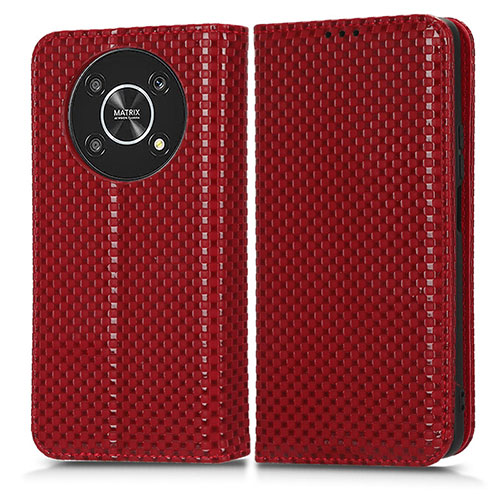 Leather Case Stands Flip Cover Holder C03X for Huawei Honor X9 5G Red