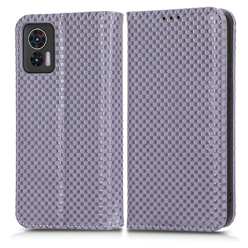 Leather Case Stands Flip Cover Holder C03X for Motorola Moto Edge 30 Lite 5G Purple