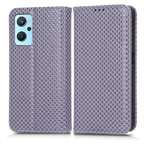 Leather Case Stands Flip Cover Holder C03X for Oppo A96 4G Purple