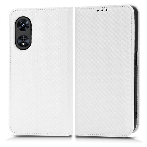 Leather Case Stands Flip Cover Holder C03X for Oppo F23 5G White