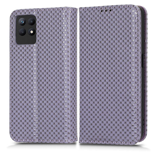 Leather Case Stands Flip Cover Holder C03X for Realme 8i Purple