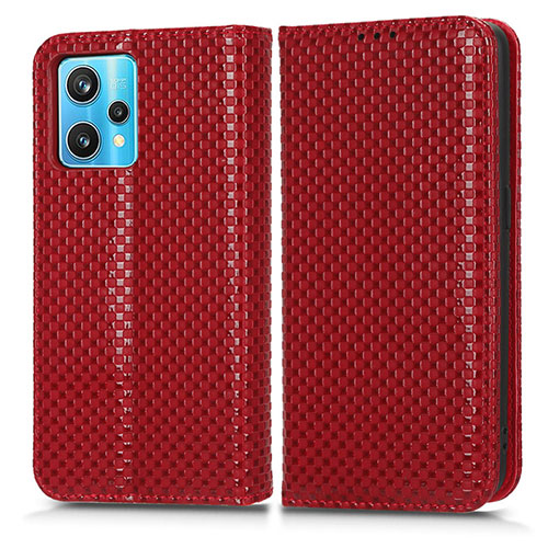 Leather Case Stands Flip Cover Holder C03X for Realme 9 4G Red