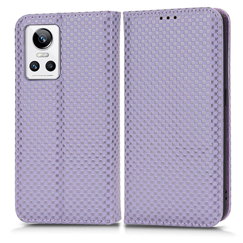 Leather Case Stands Flip Cover Holder C03X for Realme GT Neo3 5G Purple