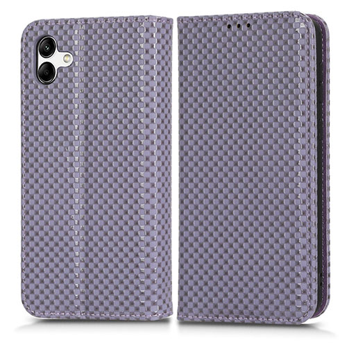 Leather Case Stands Flip Cover Holder C03X for Samsung Galaxy A04 4G Purple