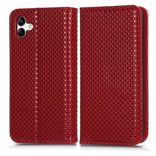 Leather Case Stands Flip Cover Holder C03X for Samsung Galaxy A04 4G Red