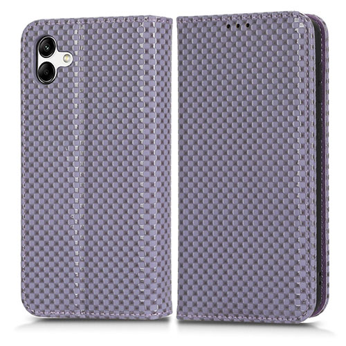 Leather Case Stands Flip Cover Holder C03X for Samsung Galaxy A04E Purple