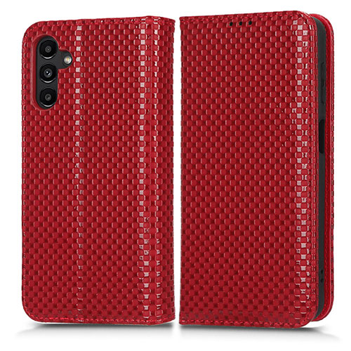 Leather Case Stands Flip Cover Holder C03X for Samsung Galaxy A04s Red