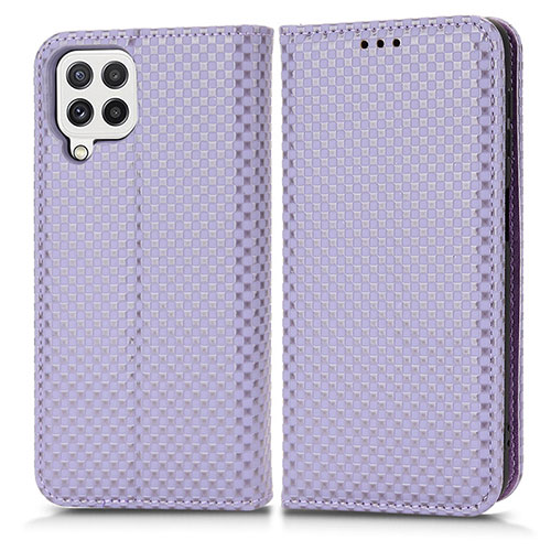 Leather Case Stands Flip Cover Holder C03X for Samsung Galaxy A22 4G Purple