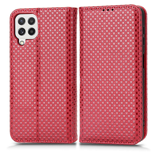 Leather Case Stands Flip Cover Holder C03X for Samsung Galaxy A22 4G Red