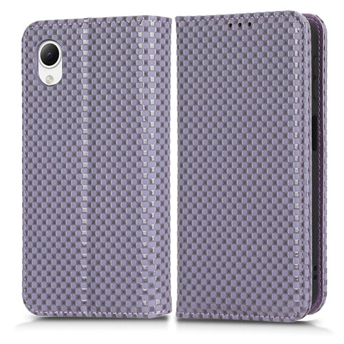 Leather Case Stands Flip Cover Holder C03X for Samsung Galaxy A23 5G SC-56C Purple