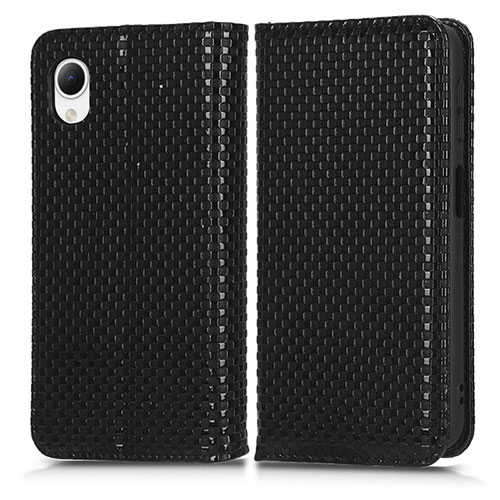 Leather Case Stands Flip Cover Holder C03X for Samsung Galaxy A23s Black