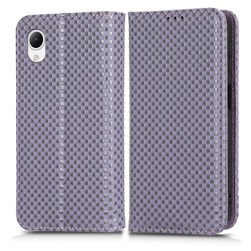 Leather Case Stands Flip Cover Holder C03X for Samsung Galaxy A23s Purple