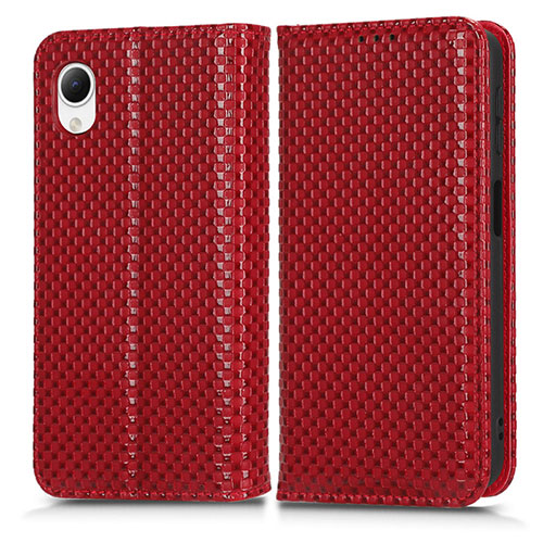 Leather Case Stands Flip Cover Holder C03X for Samsung Galaxy A23s Red