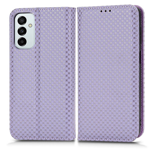 Leather Case Stands Flip Cover Holder C03X for Samsung Galaxy F23 5G Purple