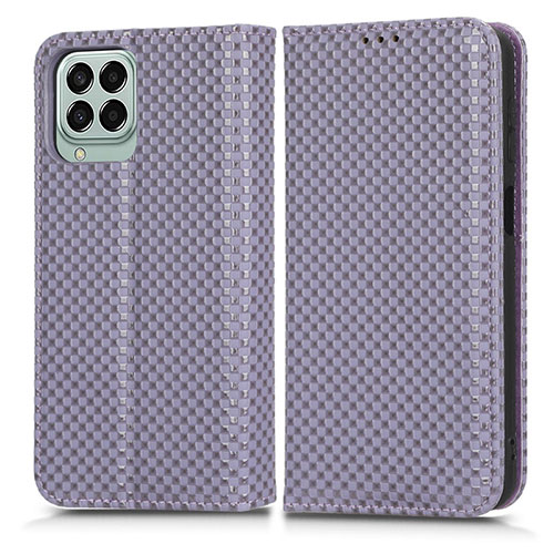 Leather Case Stands Flip Cover Holder C03X for Samsung Galaxy M33 5G Purple