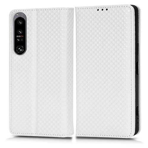 Leather Case Stands Flip Cover Holder C03X for Sony Xperia 1 IV SO-51C White