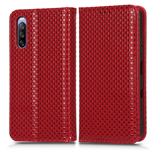 Leather Case Stands Flip Cover Holder C03X for Sony Xperia 10 III Lite Red