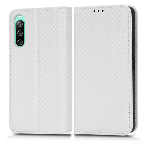 Leather Case Stands Flip Cover Holder C03X for Sony Xperia 10 IV White