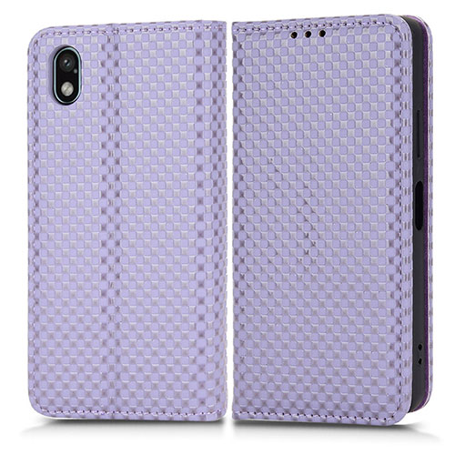 Leather Case Stands Flip Cover Holder C03X for Sony Xperia Ace III SOG08 Purple