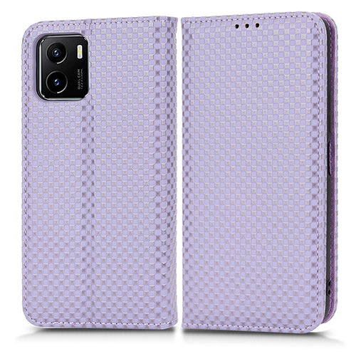 Leather Case Stands Flip Cover Holder C03X for Vivo Y10 t1 Purple