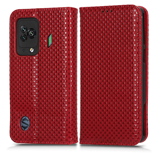 Leather Case Stands Flip Cover Holder C03X for Xiaomi Black Shark 5 5G Red