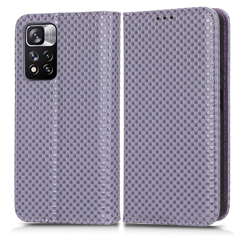 Leather Case Stands Flip Cover Holder C03X for Xiaomi Mi 11i 5G (2022) Purple