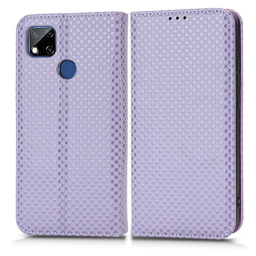 Leather Case Stands Flip Cover Holder C03X for Xiaomi POCO C3 Purple