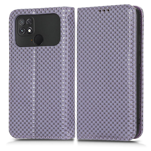 Leather Case Stands Flip Cover Holder C03X for Xiaomi Poco C40 Purple