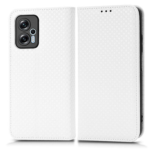 Leather Case Stands Flip Cover Holder C03X for Xiaomi Poco X4 GT 5G White