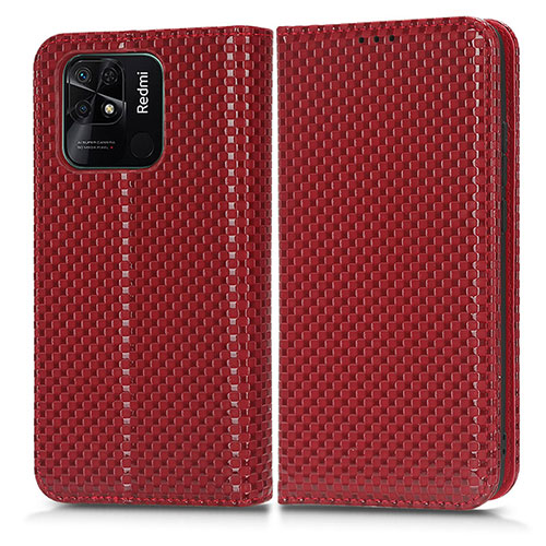 Leather Case Stands Flip Cover Holder C03X for Xiaomi Redmi 10 Power Red