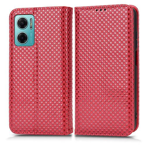 Leather Case Stands Flip Cover Holder C03X for Xiaomi Redmi 11 Prime 5G Red