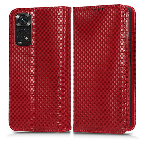 Leather Case Stands Flip Cover Holder C03X for Xiaomi Redmi Note 11S 4G Red