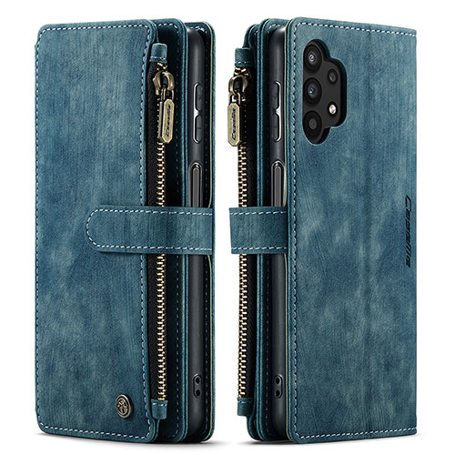 Leather Case Stands Flip Cover Holder C04S for Samsung Galaxy A32 5G Blue