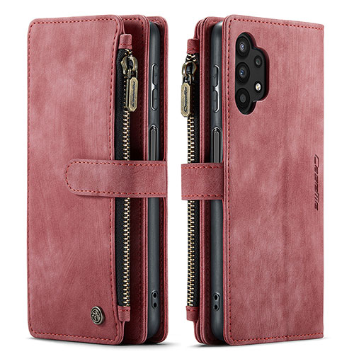 Leather Case Stands Flip Cover Holder C04S for Samsung Galaxy A32 5G Red