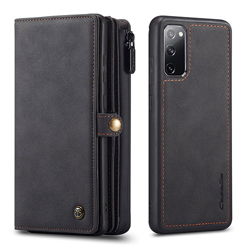 Leather Case Stands Flip Cover Holder C04S for Samsung Galaxy S20 FE 5G Black