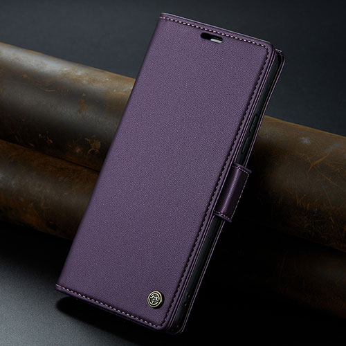 Leather Case Stands Flip Cover Holder C04S for Xiaomi Poco M6 Pro 5G Purple