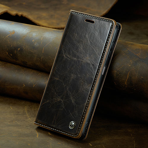 Leather Case Stands Flip Cover Holder C04S for Xiaomi Redmi Note 12 4G Brown