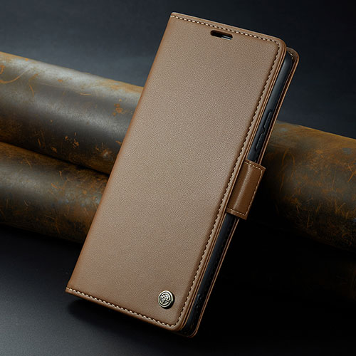 Leather Case Stands Flip Cover Holder C04S for Xiaomi Redmi Note 12R 5G Brown